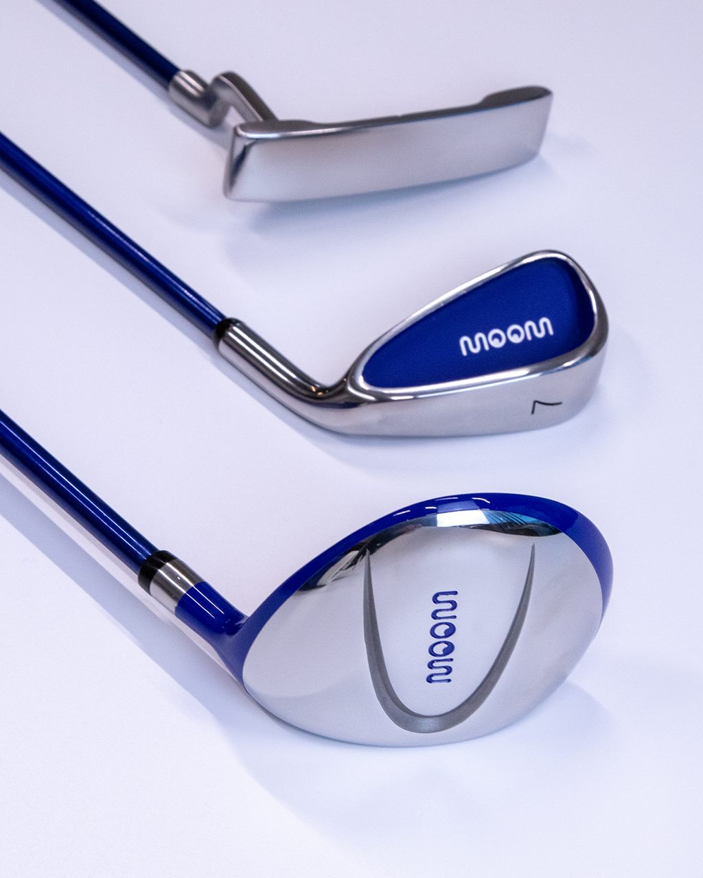 Cabezas del putter, hierro 7 y driver WOOW