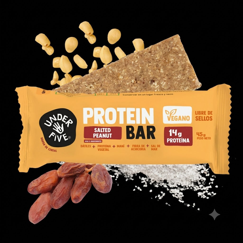 Protein bar Salted peanut. UNDER FIVE