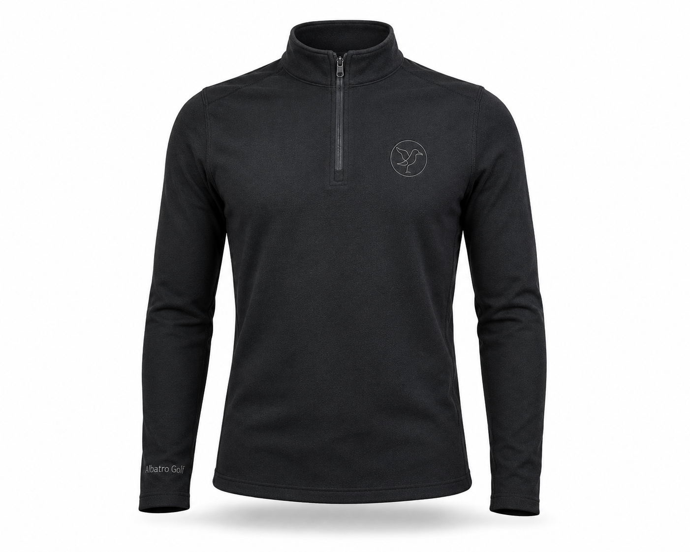 Micropolar negro Midzip para hombre