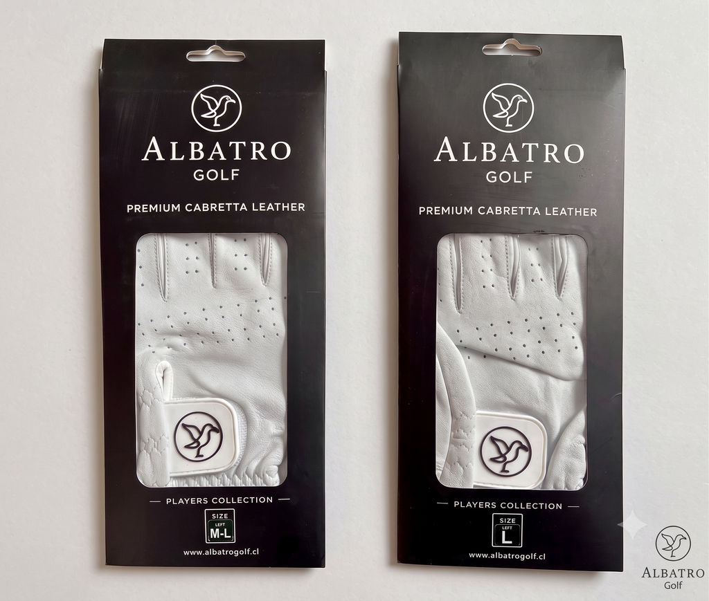 Pack de 2 guantes de golf de cuero premium Albatro Golf