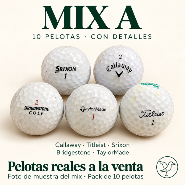 10 Pelotas de Golf Usadas — Grado A (con detalles mínimos)