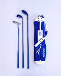 Set de golf para niños WOOW con bolso azul: driver, hierro 7 y putter