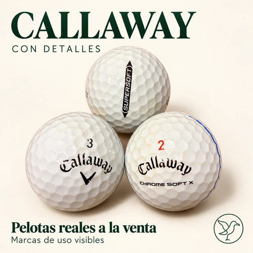10 pelotas Callaway Soft y Supersoft usadas, grado A con detalles