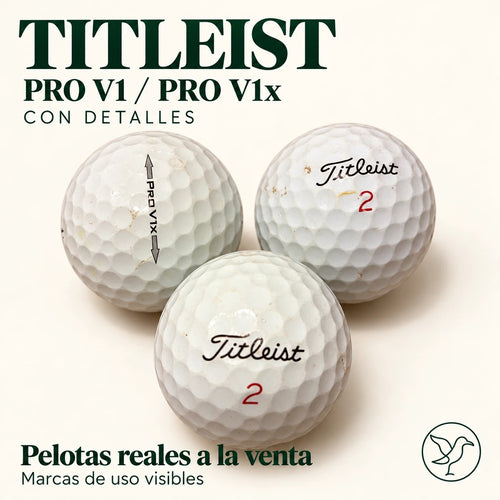 10 pelotas Titleist Pro V1 y Pro V1x usadas, grado A con detalles